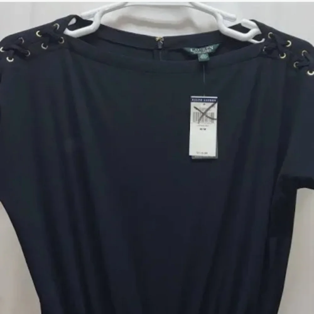 Lauren Ralph Lauren Navy Blue Wide Leg Comfortable Jumpsuit Womens Size XL - Picture 3 of 6